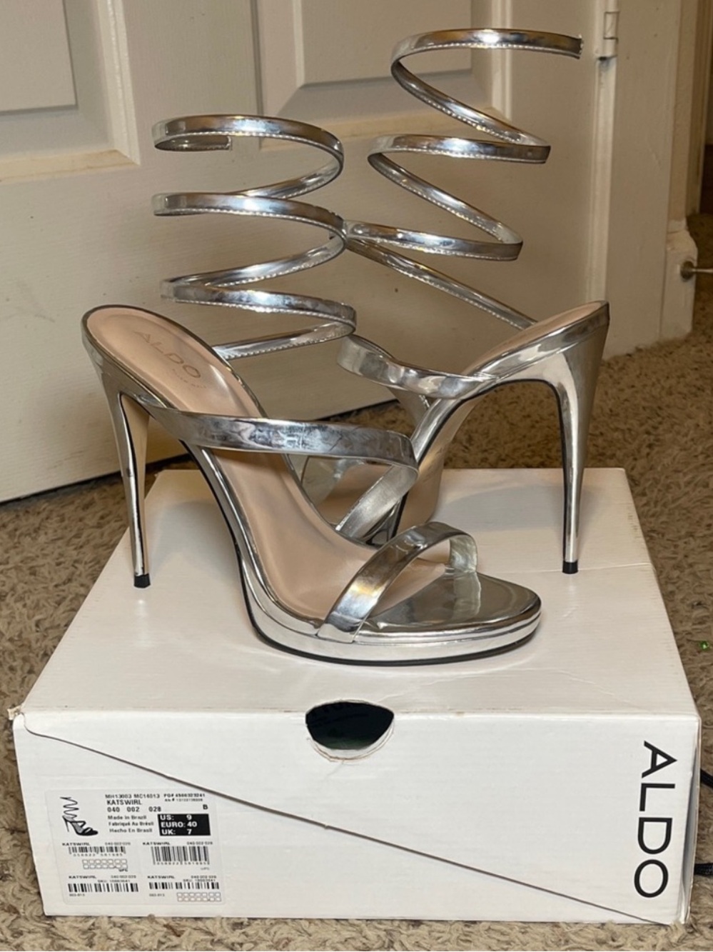 Aldo Metallic Silver Stiletto Heels